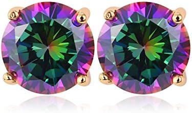 Zircon Jewelry Platinum/18K Real Rare metal Plated Luxurious Mystic Topaz 3. seventy five Carat Cubic Zirconia Stud Jewelry For ladies (18K Gold Plated) ER020
