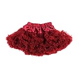 WIN　チュチュ スカート TUTU　大人気 ボリュームチュチュ コスチューム 発表会 ふわふわ　結婚式 TUTU ボリューム コスチューム 舞台衣装 チュチュ 発表会 ダンス (S, ワインレッド)