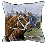 Review Simply Home  / Day At The Races Racing Horses Tapestry Toss Pillow