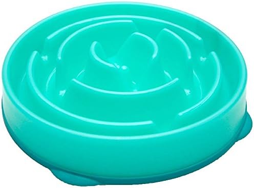 Dog Games Slo-Bowl Slow Feeders Slow Feed Interactive Bloat Stop Dog Bowl, Large, Caribbean Blue Drop, New, Free Shipping