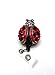 Sparkles! Sparkly Lady Bug Rhinestone Retractable Badge Reel/ID Badge Holder/Brooch/Pendant/Id Badge Holder (Red)