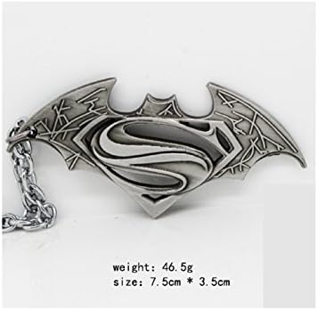 Avengers Super Heros Superman vs Batman Metal Necklace Cosplay Pendant for Boy Girl Men Women (Silver)
