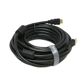 Aurum Premium High Speed HDMI to HDMI Cable with Ferrite Cores, Supports Ethernet, 3D and Audio Return, 22AWG Certified CL 2 Rated, 90 Degree Adapter and a cabe tie Included (60ft black with Gold Plated Ends)