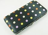 MULTI-COLOR POLKA DOT FLAT WALLET BY DESIGNSK (Black)