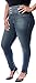 Eunina Women's Plus Size High Waisted Stretch Skinny Jeans Dark Blue