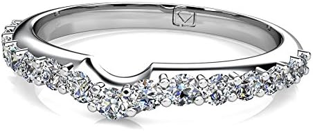 Platinum Flush Fit Wedding Band is Designed to Mold Perfectly with our Six Prong Solitaire 3/8 CTW near-colorless Color SI1-SI2 Clarity