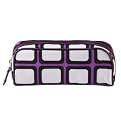 Sonia Purple Squares Structured Cosmetic Case
