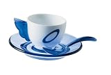 Guzzini Set of 2 Peace espresso cups + saucers + teaspoons  from Guzzini
