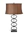 Table Lamp with Mission Bronze Rings Lampshade: Coffee Colored Sewn