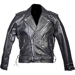 Motorrad - Lederjacke - Chopperjacke schwarz + Halsw�rmer