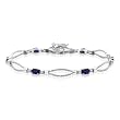 10K White Gold 0.12 ct. Diamond and 2 3/4 ct. Sapphire Tennis Bracelet