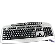 PS/2 Large Print MultiMedia Keyboard (Silver/Black)