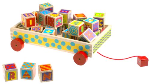 Childrens Toyshop  Toys : Alex 26 ABC Wooden Blocks In Storage Wagon