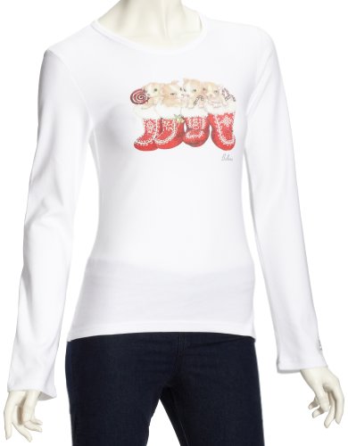 BALBINA Basic Shirt X-Mas Puppies 101100015710 Damen Shirts/ Langarmshirts, Gr. 40 (L),  W Preisvergleich