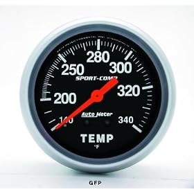 Auto Meter | 3435 2 5/8" Sport-Comp - Temperature Gauge - Mechanical - 140-340 Degrees F