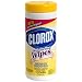 CLOROX SALES CO. Lemon Scent Disinfecting Wet Wipes, Cloth, 7 x 8, 35 per Canisters, 12/CTN