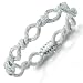 18 Kt White Gold Diamond Handwoven Bangle Bracelet
