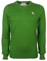 Abercrombie & Fitch Mens Sweater V-Neck Green