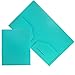 JAM PAPER Heavy Duty Plastic 2 Pocket Extra Tough School Folders - Teal Blue - 6/Pack