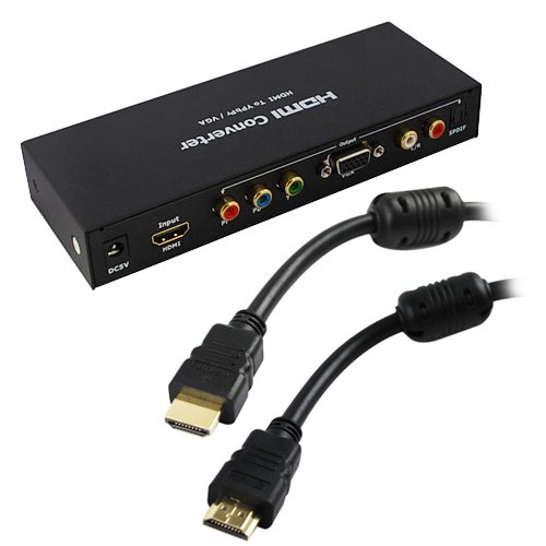 GTMax HDMI to Ypbpr Component RGB VGA Converter + 6FT HDMI with ETHERNET Cable M M for HDTV - PS3 - Plasma TV - LCD TV - Bluray DVD - HD DVD - XBOX 360 and more