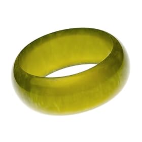 Translucent Earthy Green Resin Bangle Bracelet by Bangles