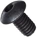Black Oxide Alloy Steel Button Head Socket Cap Screw, Hex Socket Drive, #6-40, 1/4" Length (Pack of 100)
