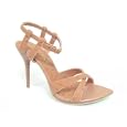 Michael Antonio BoraBora Ostrich Print Platform Sandal Tan