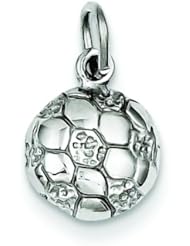 14K White Gold Soccer Ball Charm Sports Jewelry Pendant