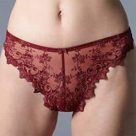 Redoute creation embroidered tulle thong
