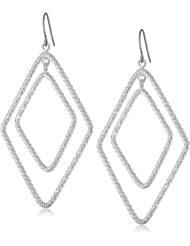 Kensie "Holy Holly" Silver-Plated Double Diamond Drop Earrings