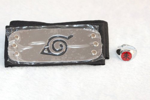 コスプレ小物・道具NARUTO-ナルト 木の葉 額当て+朱指輪