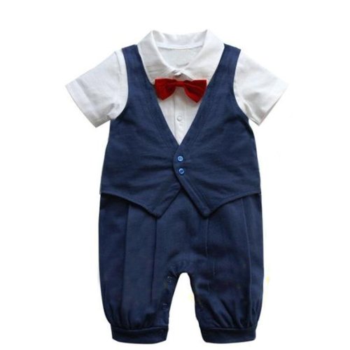 Finejo Boy's Gentleman modelling with waistcoat with Red Tie