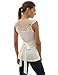 PattyBoutik Women's Ruched Eyelet Tie Back Sleeveless Tops