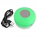 Bluetooth 2.1 Waterproof Shower Speaker, Portable Hand-free Speakerphone with Suction Cup, 6hrs of Playtime, Green