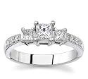 Platinum Three-Stone Princess-Cut Diamond Ring (G/VS2, 3/4 ct. tw.)