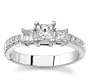 Platinum Three-Stone Princess-Cut Diamond Ring (G/VS2, 3/4 ct. tw.)