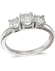 Birthstone Company 14k White Gold 1.00 Ct Three Stone Diamond Ring
