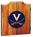 Virginia Dartboard & Cabinet - Oak Finish - NCAA Team