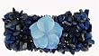 5 Strand Chip Stretch Bracelet with Flower - Lapis Lazulli