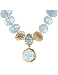 Nava Zahavi Aqua and Rutilated Quartz Aqua Drop Necklace