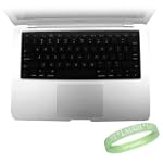 **Black** Silicone Keyboard Cover Skin for New Aluminum Unibody Macbook 13.3'' / Macbook Pro 15.4''/ Macbook Air / White Macbook + Live*Laugh*Love Wrist Band!!! $12.95