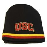 USC Trojans Football Cuffless Beanie - Black Striped