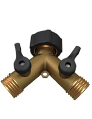 Green Thumb Quick Connect 2-Way Hose Connector. 2 way brass hose connector - Best Y control valve garden accessories with quick connect fittings. Easy to use faucet water shut off valve on each side for flow control. Perfect for gardening and around the house use. Customer satisfaction guaranteed!
