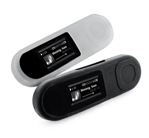 Tuff-Luv Slim&Lite Silicone skin case cover two-pack for Samsung YP-U5 U5 (black + clear)