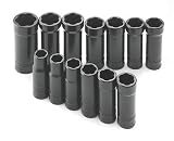 SK 833 13 Piece 3/8-Inch Drive Standard and Metric Deep Turbosocket Fastener Removal Set