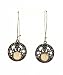 Earrings - E51 - Filigree Circles - Antique Gold Tone ~ Lt. Colo Topaz & Bl Zircon