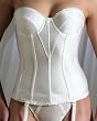 Carnival Bridal Bustier Corset & Garters Bra (White)