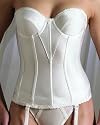 Carnival Bridal Bustier Corset & Garters Bra (White)
