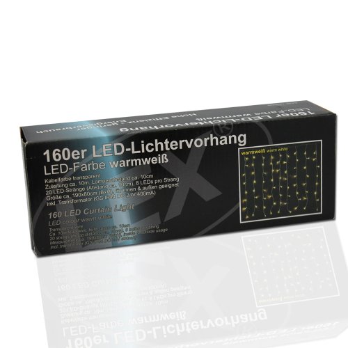 160er LED Lichtervorhang, warmweiss