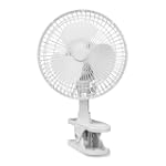 LORELL 6" Clip-On Fan,2-Speed,5' Cord,8"x6"x9-1/2",Light Gray